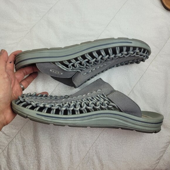 Keen Uneek 11014627 gargoyle gray men's corded woven suede slides sandals 10 - Picture 10 of 10